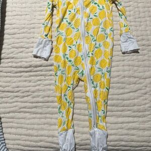 Little Sleepies Yellow Lemon Print Footie, 6-12 month